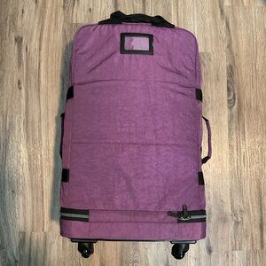 Biaggi Zipsak 27” Carry-on Foldable Spinner Duffel Luggage Suitcase Purple